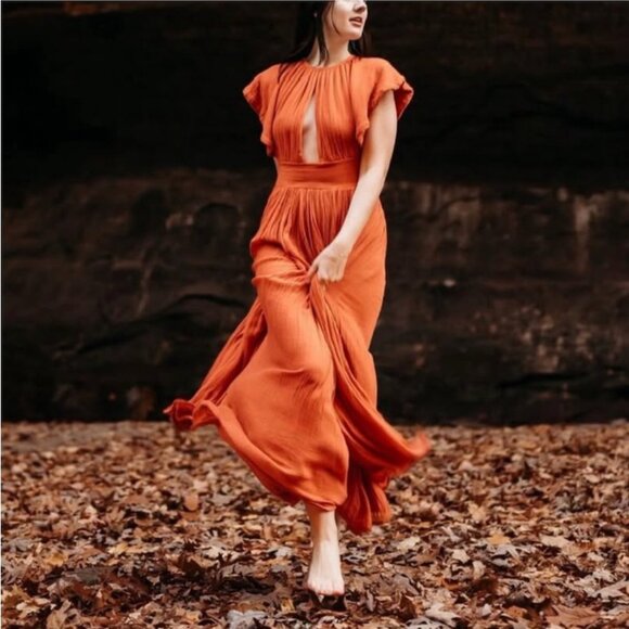 Monaco Maxi Dress x Revolve | Gauze Burnt Orange Jen's Pirate Booty - Picture 3 of 5
